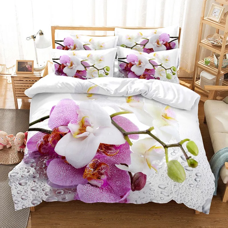 Linen Duvet Cover - Flowers Bedding Set Duvet Cover Set