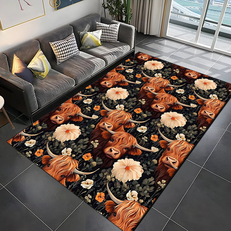 Highland Home Textiles - Plush Crystal Velvet Yak Print Area