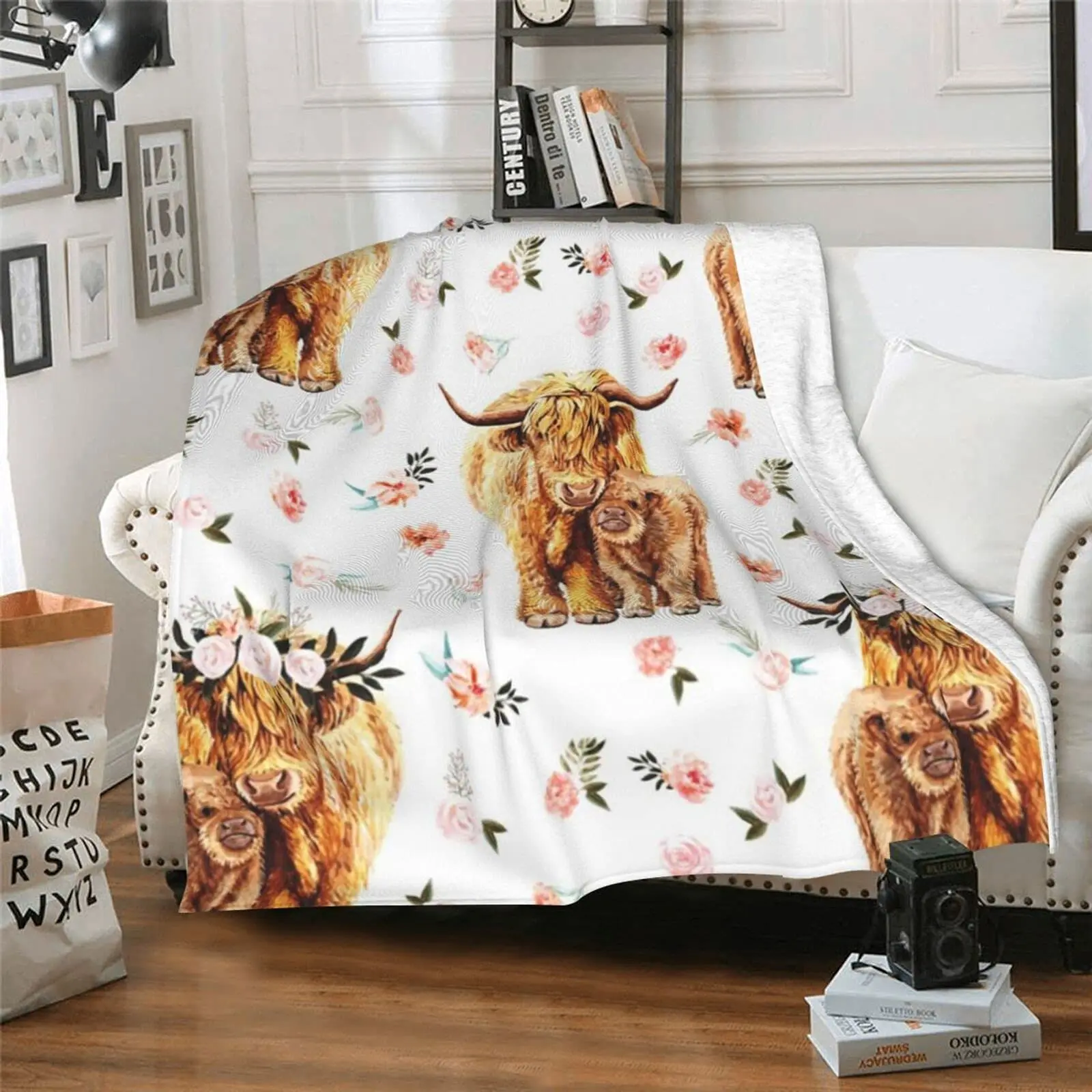 Highland Cow Blanket Animal Be - огляд і ціна Highland Home Textiles