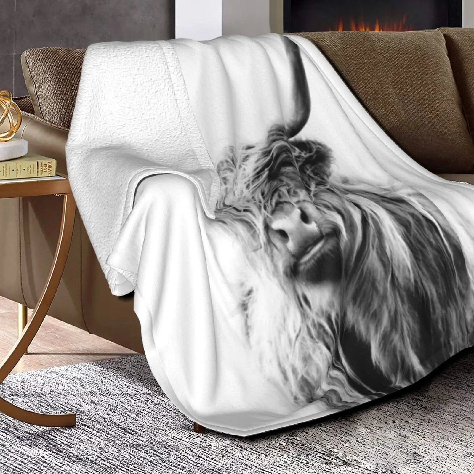 Highland Cow Blanket Animal Be - огляд і ціна Highland Home Textiles