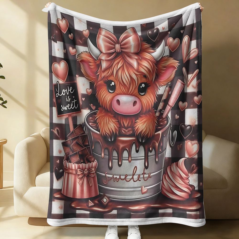 Cute Highland Cattle Printed F - огляд і ціна Highland Home Textiles