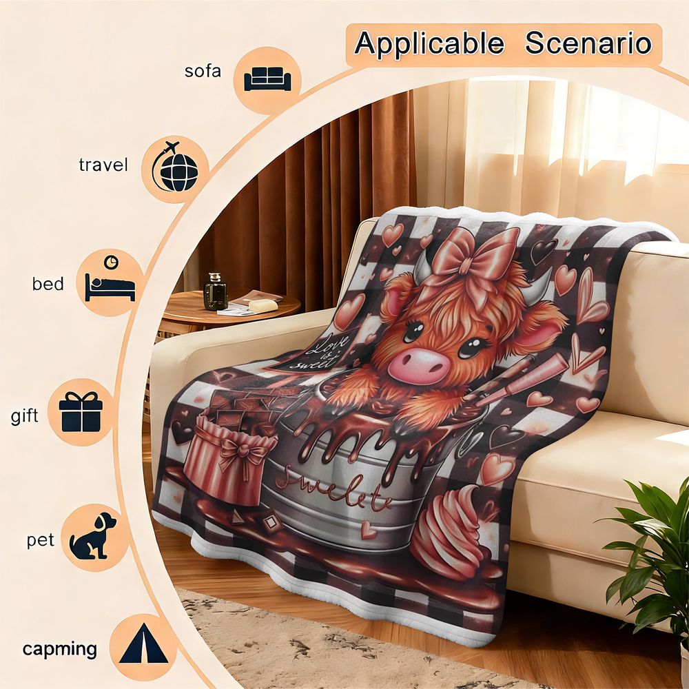 Cute Highland Cattle Printed F - огляд і ціна Highland Home Textiles