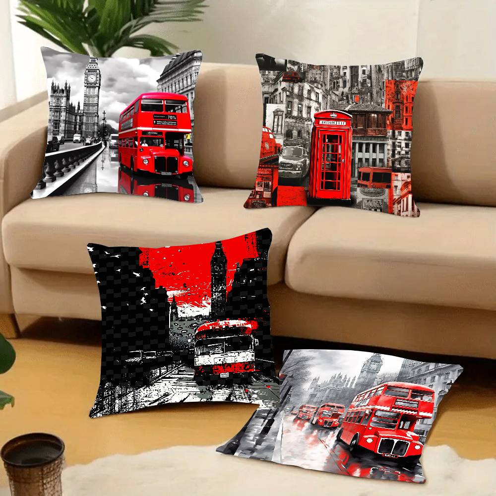London Red Bus Print Pillow Ca - огляд і ціна Home Textiles London