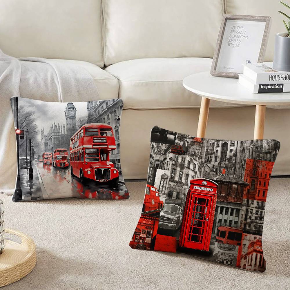 London Red Bus Print Pillow Ca - огляд і ціна Home Textiles London