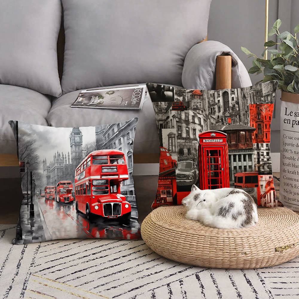 London Red Bus Print Pillow Ca - огляд і ціна Home Textiles London