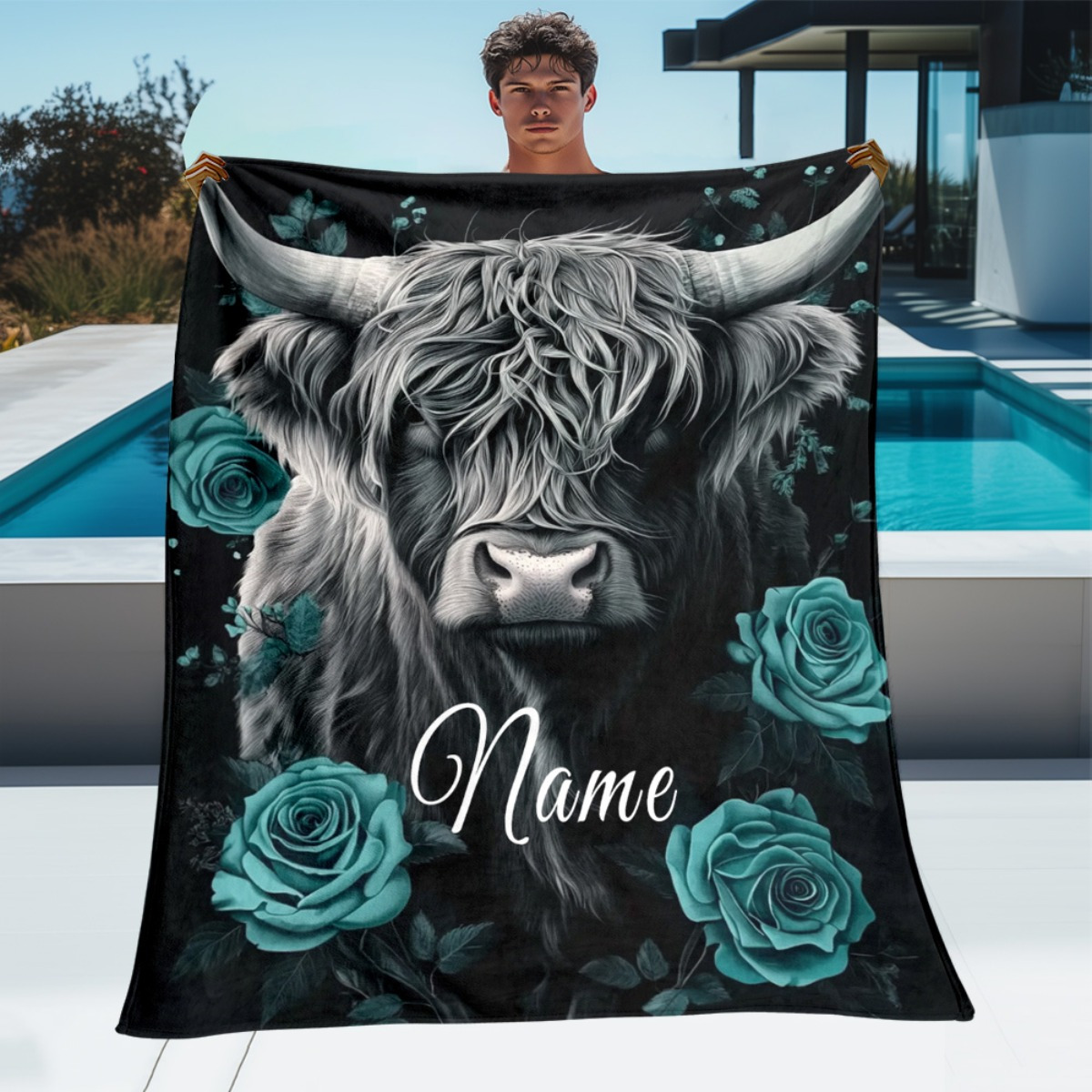 Personalized Highland Cow Blan - огляд і ціна Highland Home Textiles