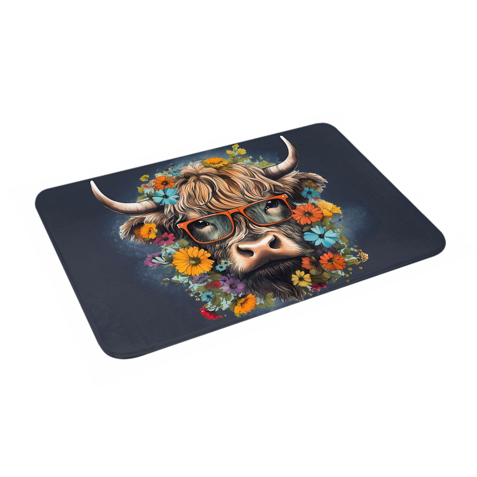 Highland Cow With Glasses Flor - огляд і ціна Highland Home Textiles