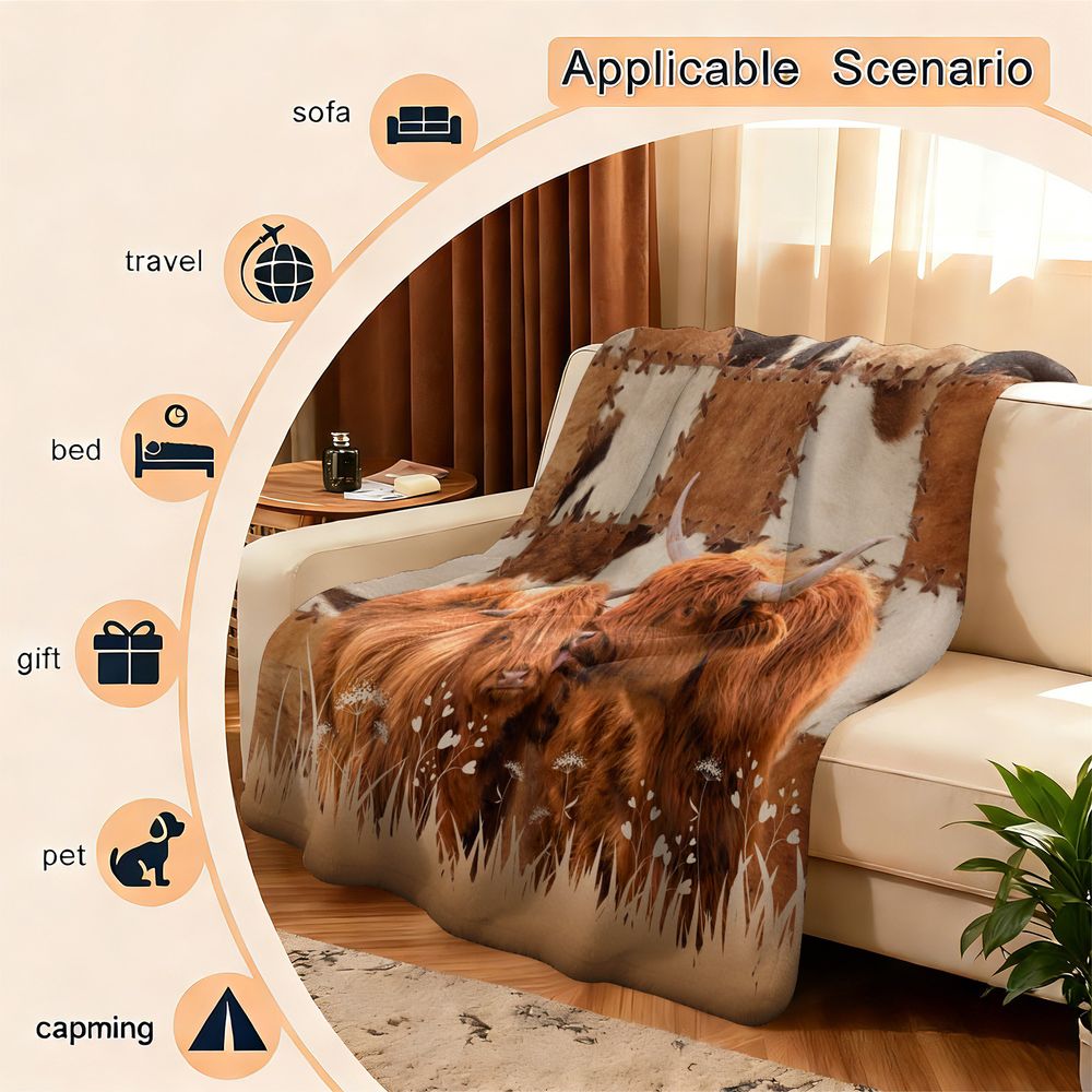 Highland Cattle Digital Print  - огляд і ціна Highland Home Textiles