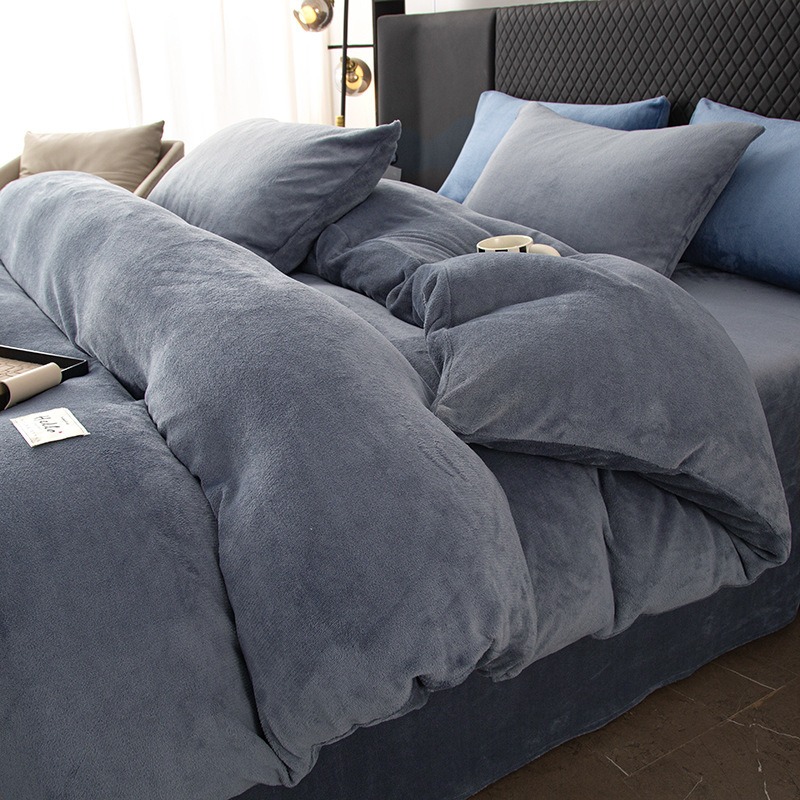 Thickened Milk Velvet Four-Pie - огляд і ціна Linen Duvet Cover