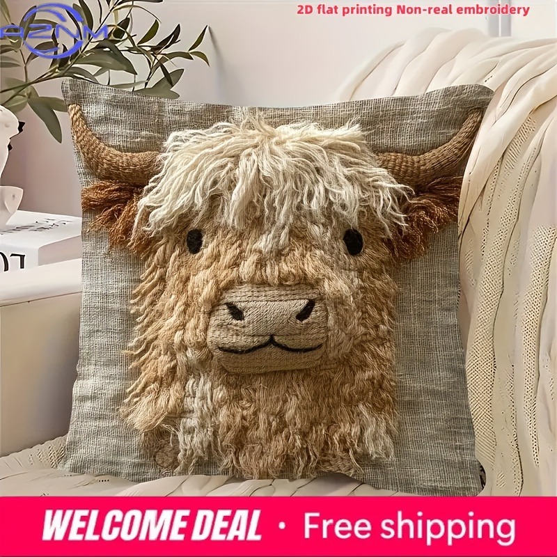 Cute Highland Cow Design 2D Fl - огляд і ціна Highland Home Textiles