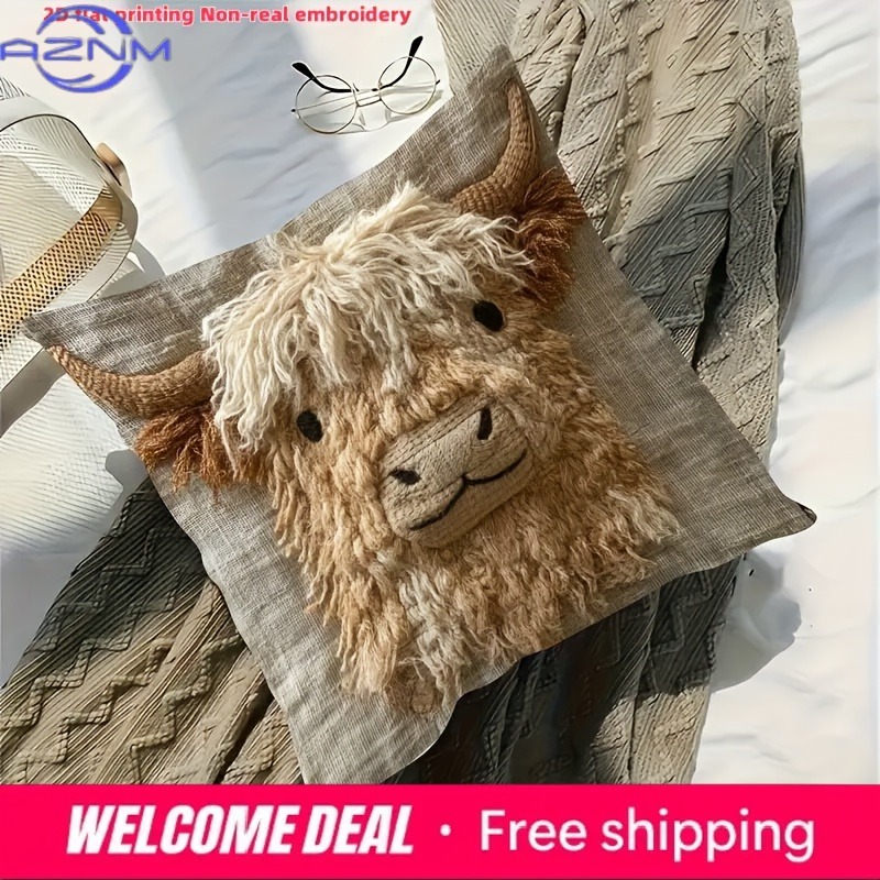 Cute Highland Cow Design 2D Fl - огляд і ціна Highland Home Textiles