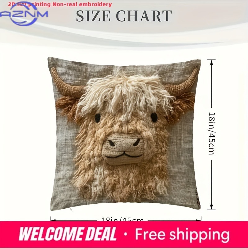 Cute Highland Cow Design 2D Fl - огляд і ціна Highland Home Textiles