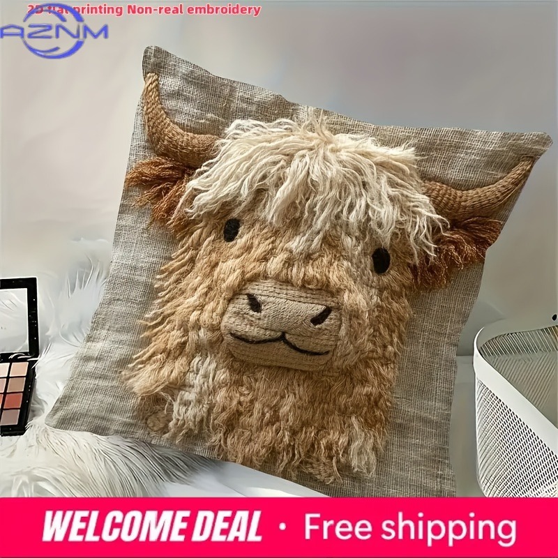 Cute Highland Cow Design 2D Fl - огляд і ціна Highland Home Textiles