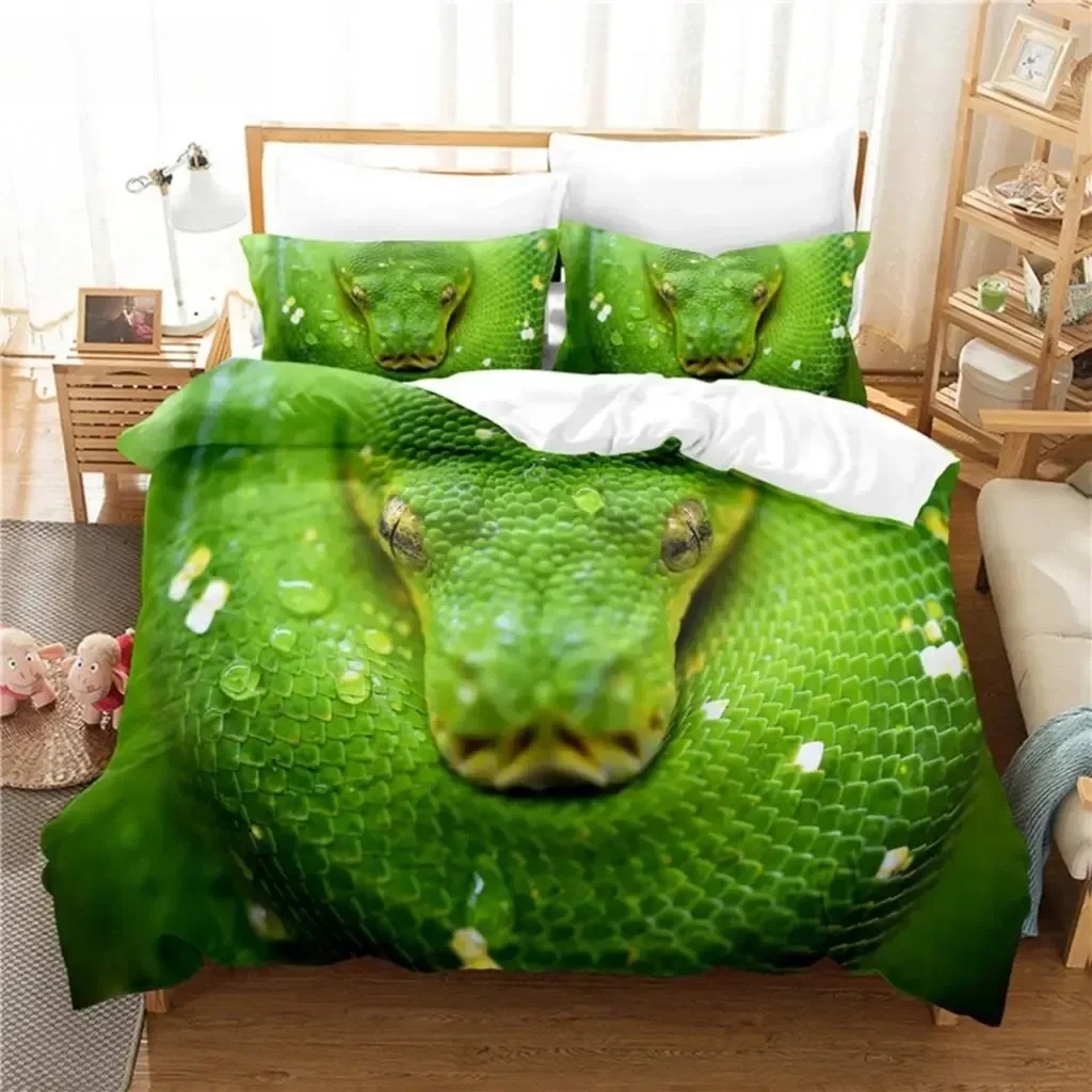 Green Snake Bedding Set Duvet  - огляд і ціна Linen Duvet Cover