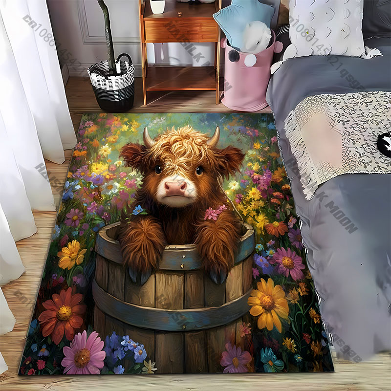 Highland calf flowers wooden b - огляд і ціна Highland Home Textiles