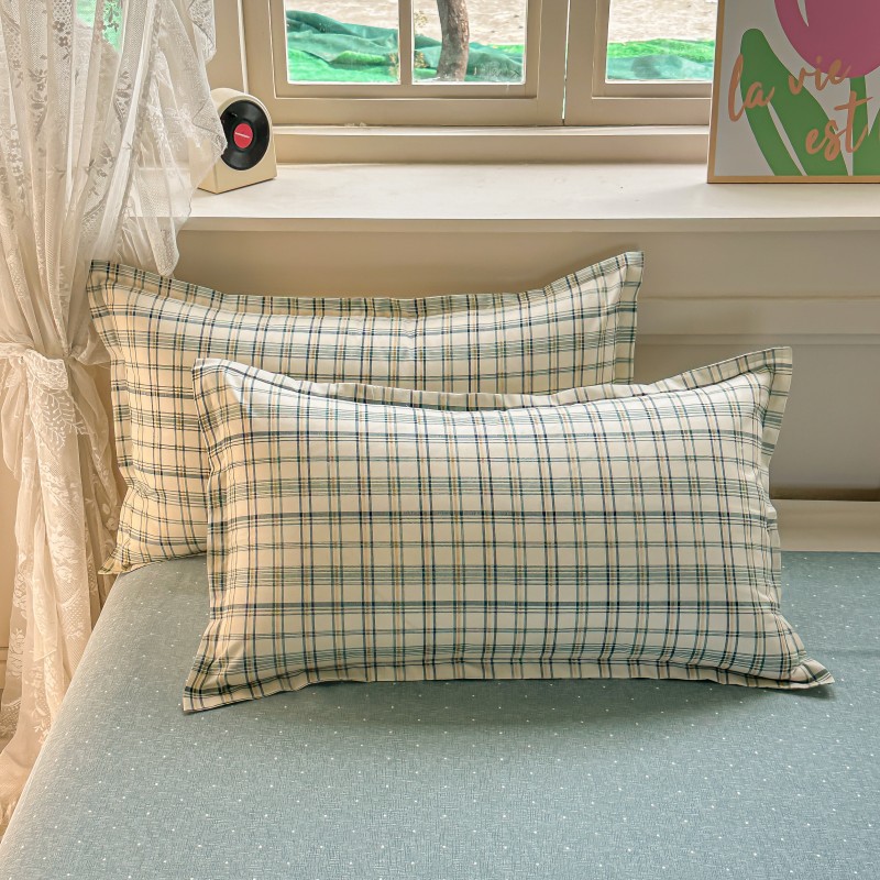 4PCS Green Plaid Bedding Set,  - огляд і ціна Linen Duvet Cover